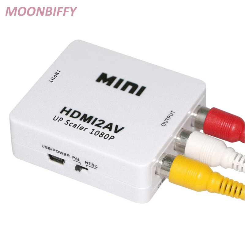 HDMI К AV скейлер адаптер HD видео конвертер коробка к RCA AV/CVSB L/R 1080P HDMI2AV Поддержка NTSC PAL