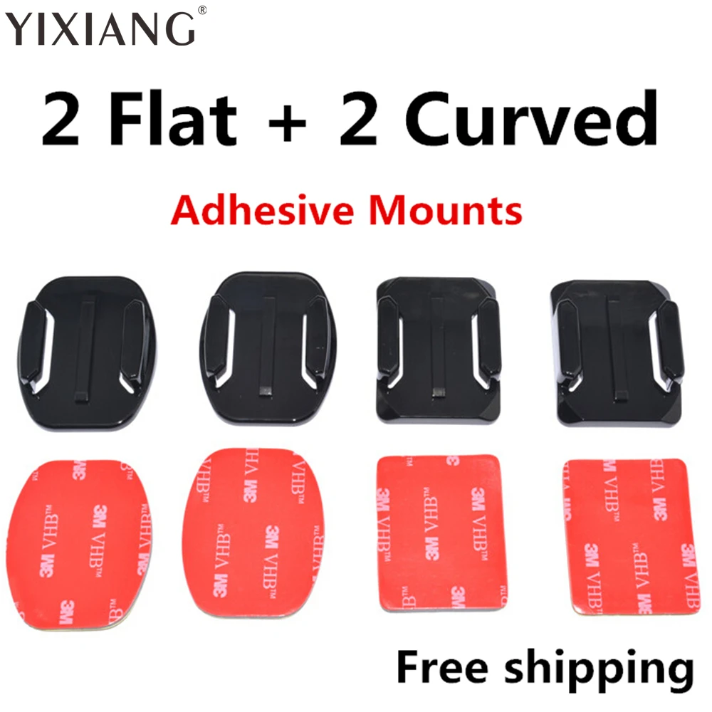 

YIXIANG FOR Gopro Mount 4 PCS Flat Curved Mount 3M Adhesive for GoPro Hero 4 3 Xiaomi Yi SJ4000 SJ5000 Action Camera