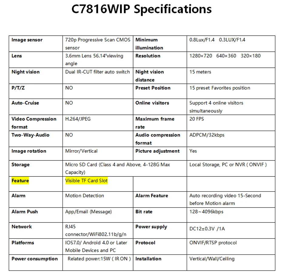 C7816wip Onvif IP Камера открытый 720 P Водонепроницаемый IP67 сети 1.0mp HD CCTV Камера Поддержка обнаружения движения сигнализации Phone View