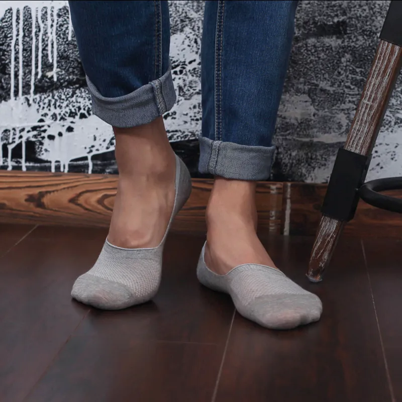 Носки мужские Нескользящие силиконовые летние до щиколотки 5 пар|men sock slippers|short boat