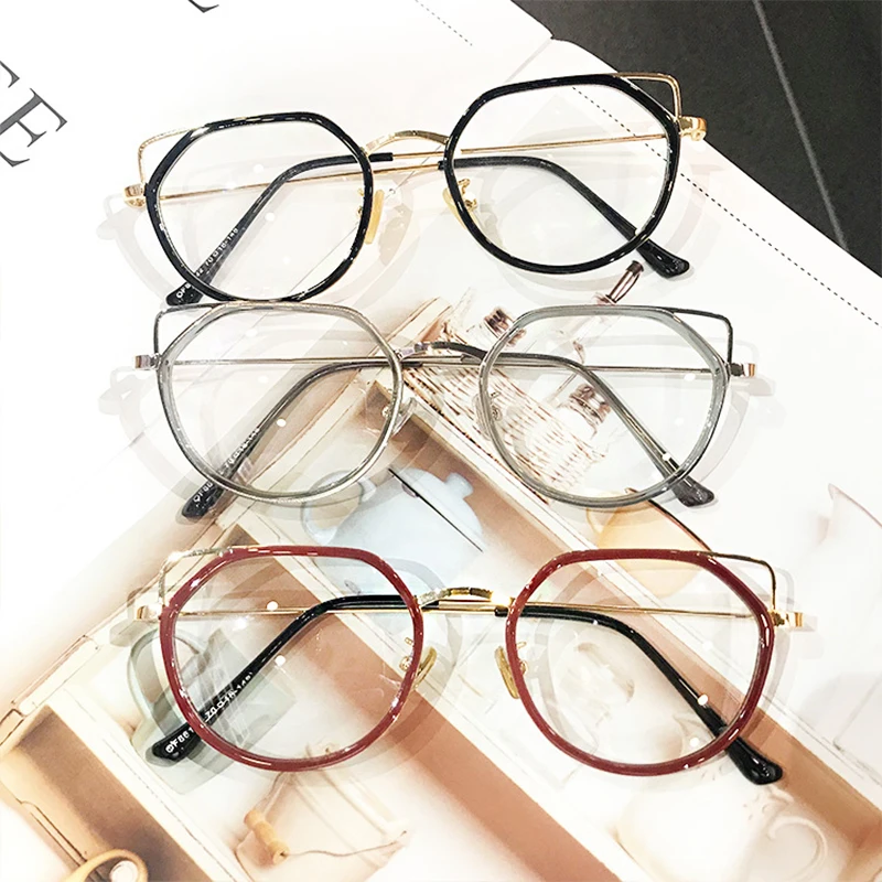 

2019 Anti Blue light Ray Computer Goggles Radiation-resistant Transparent eye glasses frames for Women Flat mirror Goggles