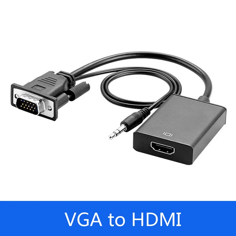 Кабель Переходник VGA штекер HDMI гнездо 3 5 мм аудиовыход 1080P для ПК ноутбука HDTV
