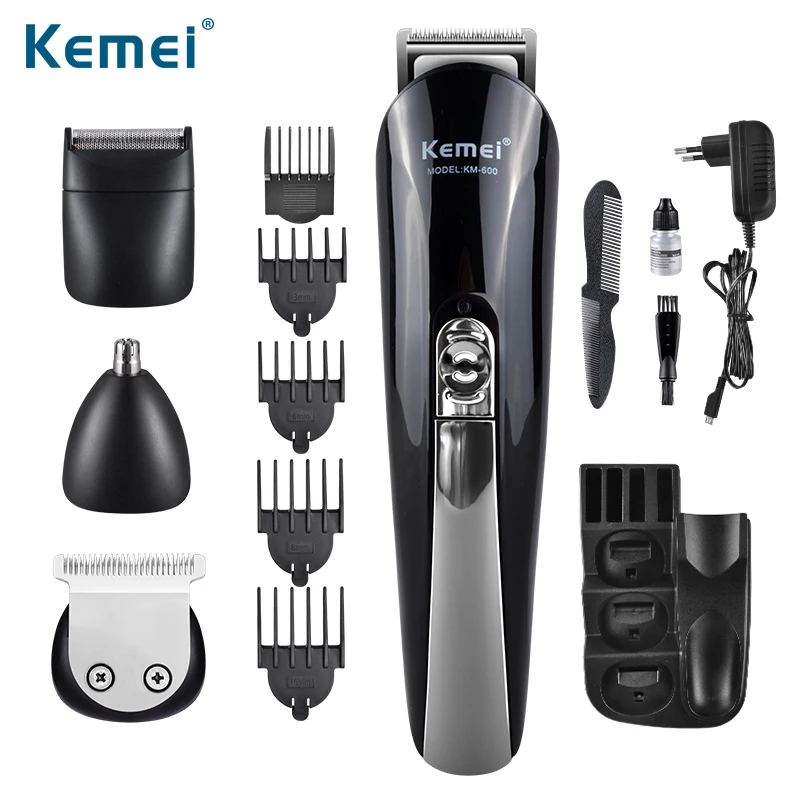 

Kemei KM-500 Multifunction Electric Hair Clipper Rechargeable Hair Trimmer Shaver Razor Cordless Adjustable Clipper 100-240v