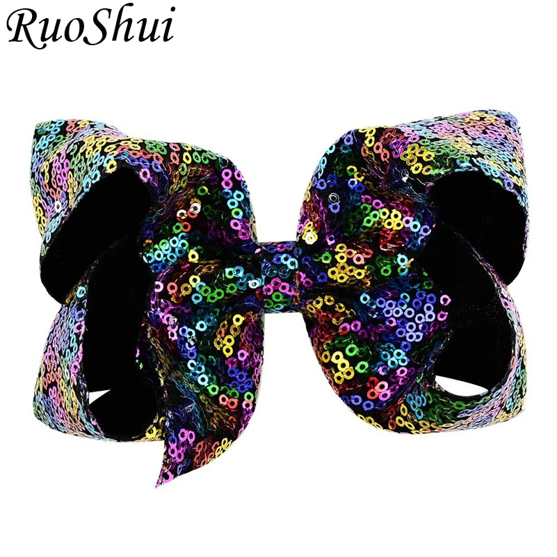 6 дюймов Cheer Bows аксессуары для волос девочек красочные блестящие банты заколки
