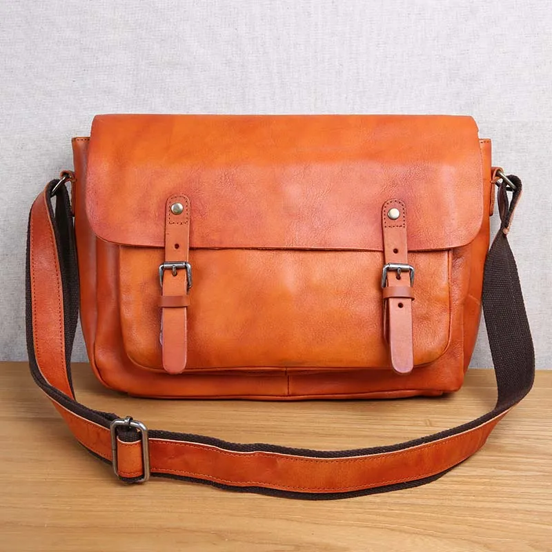 AETOO Pure handmade suede leather casual leather retro shoulder slung men's bag