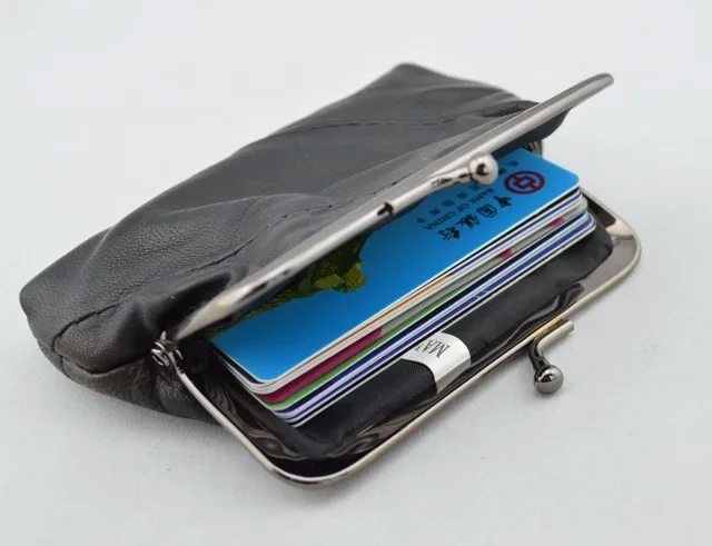  Womens Leather Kiss Lock Coin Purse (4)