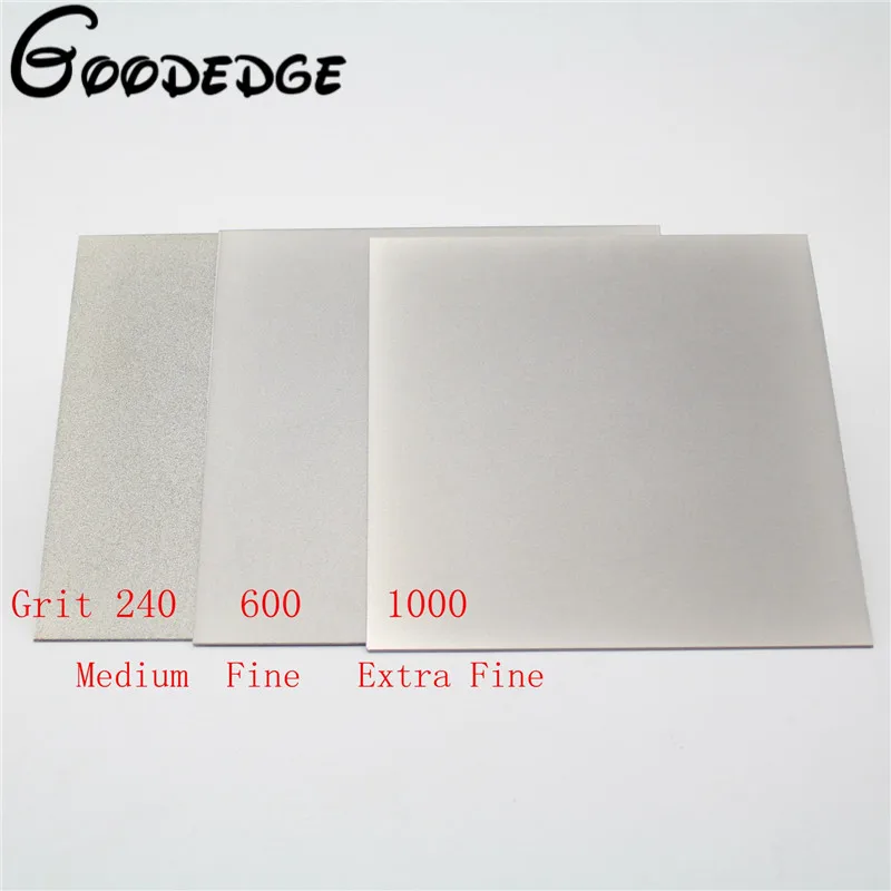 

3Pcs 200 x 200 x 1mm Grit 240 600 1000 Thin Flat Diamond Stone Sharpeners Carving Knife Sharpening Stones Lapidary Tools