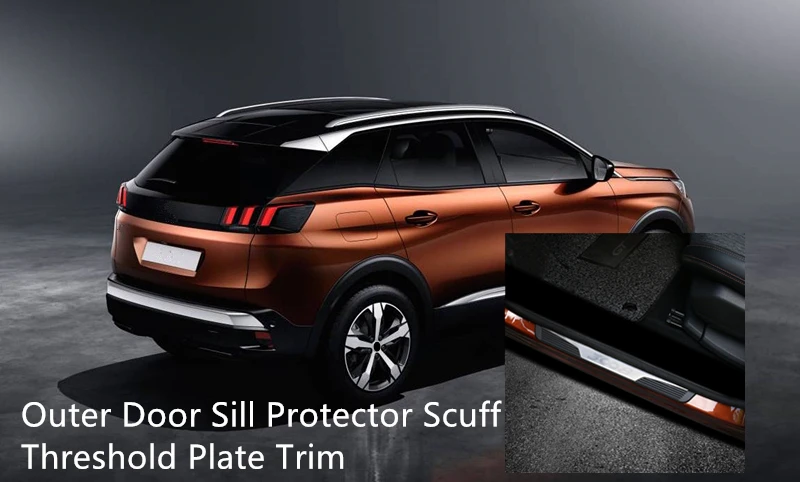 Для peugeot 3008 GT автомобильный порог входной двери защитная Накладка порога Накладка, отделка, 4 шт., автомобильный Стайлинг