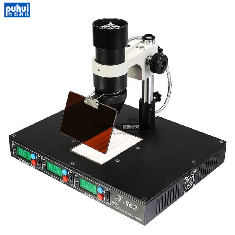 Паяльная станция Puhui T862 600W IRDA инфракрасная паяльная SMT SMD BGA|rework station|desoldering rework