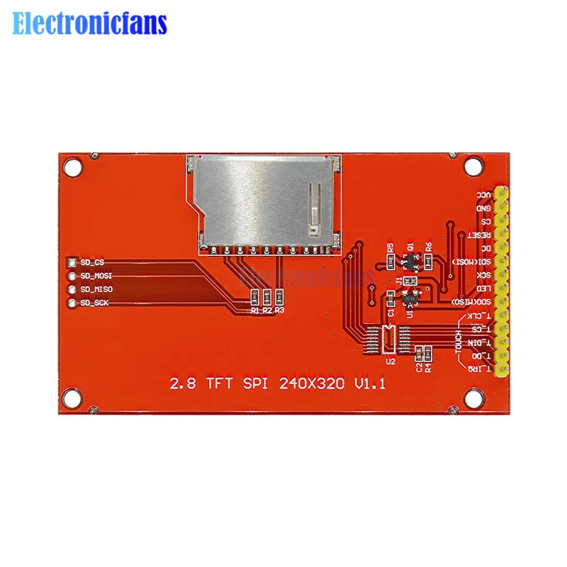 2," 2,8 дюймов TFT SPI 240X320 lcd модуль последовательного порта+ PCB адаптер Micro SD ILI9341 5 В/3,3 В модуль ЖК-дисплея