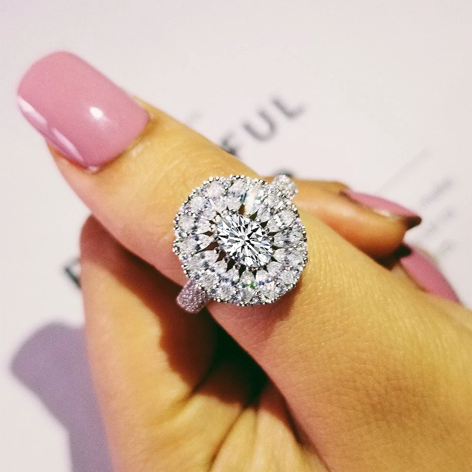 

Moonso 2017 New Design! 100% 925 Sterling Silver Wedding Engagement Fashion Finger Ring AAA CZ Diamond for Women Jewelry LR4318S