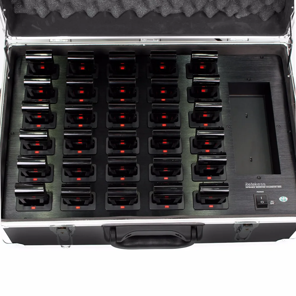 Retekess T122 الأشعة تحت الحمراء استقبال شاحن شحن البطارية وحدة ل الرقمية الأشعة تحت الحمراء الانبعاثات اللاسلكية نظام المؤتمر