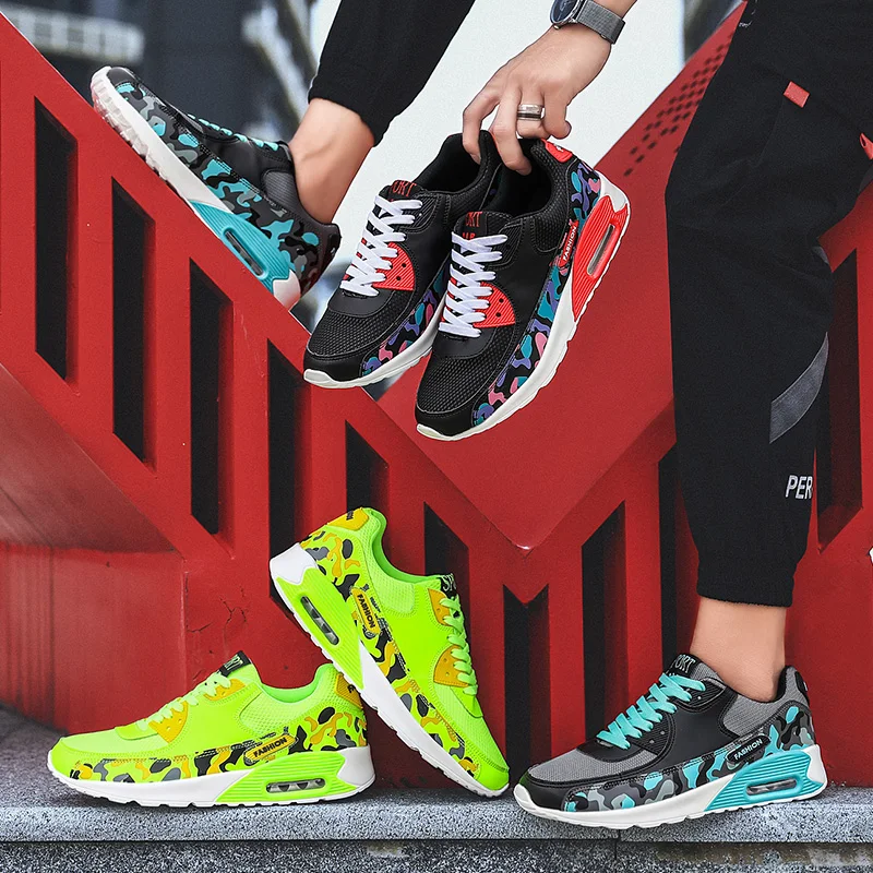 

Men Casual Mesh Breathable Air Cushion Shoes Male Lace-up Sneakers Man Splice Leather Waterproof Footwear All Mens Shoes Size46