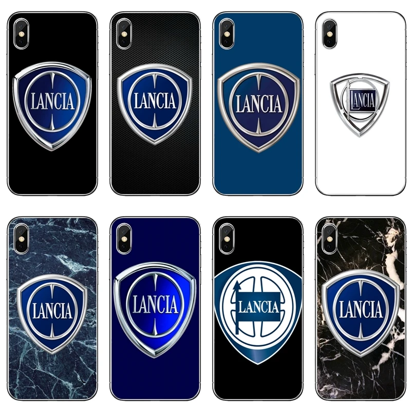 Роскошный автомобильный чехол для телефона с логотипом LANCIA iPhone 8 7 6s 6 plus XR X XS Max SE 5s