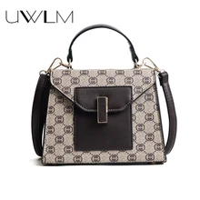 

Vintage Women bags Fashion Handbags Coffee Letter Panelled Shoulder Bags High quality Pu Leather 2018 Fashion Messenger Bags