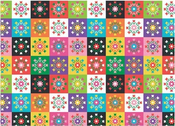 

Plaid flowers Decorative pattern Tulip Festival Patch Linen Cotton Fabric for DIY Quilt Sewing Patchwork Craft Yard 100x145cm