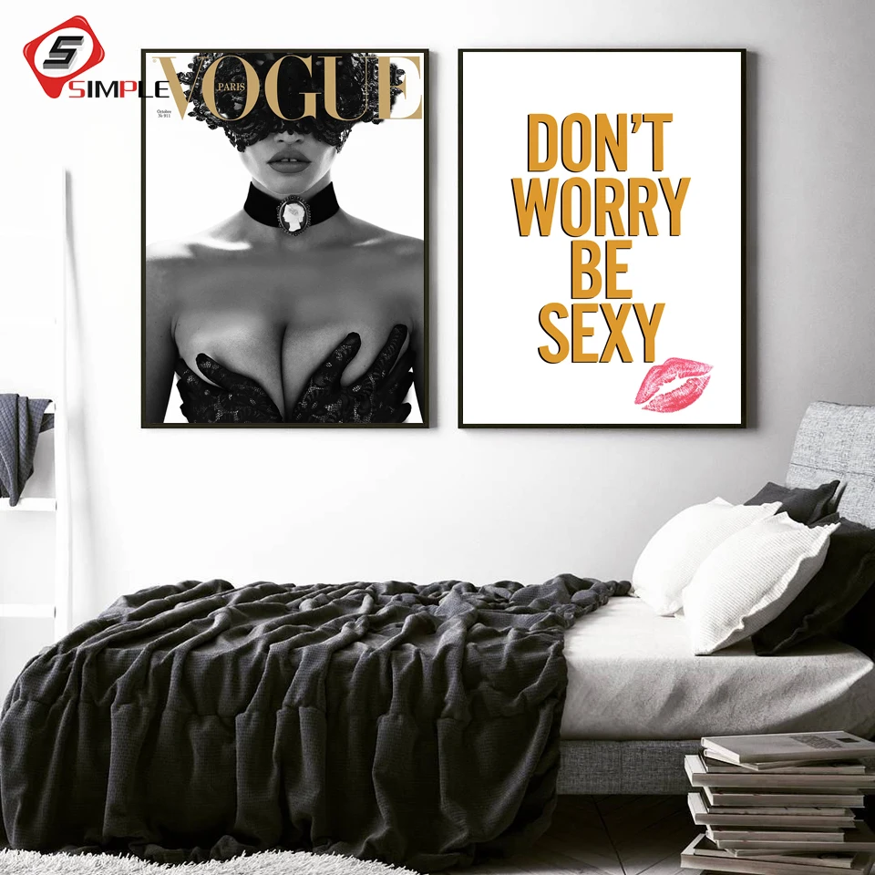 

Vogue Magazine Cover Fashion Canvas Painting Decorative Art Prints and Posters Inspirational Print Quotes Pictures Home Decor
