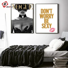 Vogue Magazine Cover Fashion Canvas Painting Decorative Art Prints and Posters Inspirational Print Quotes Pictures Home Decor