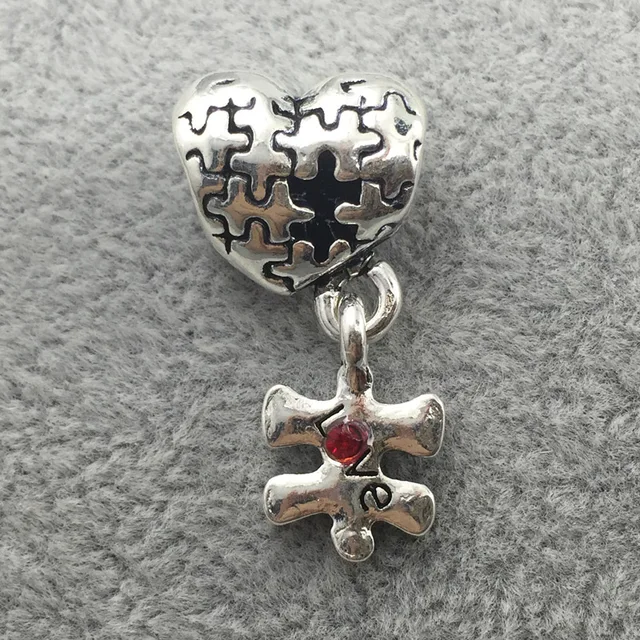 Buy Heart puzzles SIlver Plated Charm With Love