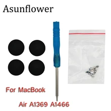 Asunflower New Rubber Feet Bottom Case Cover For Macbook Air 13 Inch A1369 A1466 2010-2018 Years With Screws Screwdriver Laptop Asunflower New Rubber Feet Bottom Case Cover For Macbook Air 13 Inch A1369 A1466 2010-2018 Years With Screws Screwdriver Laptop