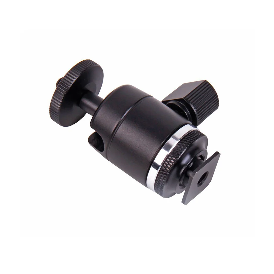 TiYiViRi Aluminum Alloy Camera Mini Tripod ballhead Ball Head Hot shoe to 14 38 Screw mount for Nikon Sony DSLR Camera Tripod  (2)