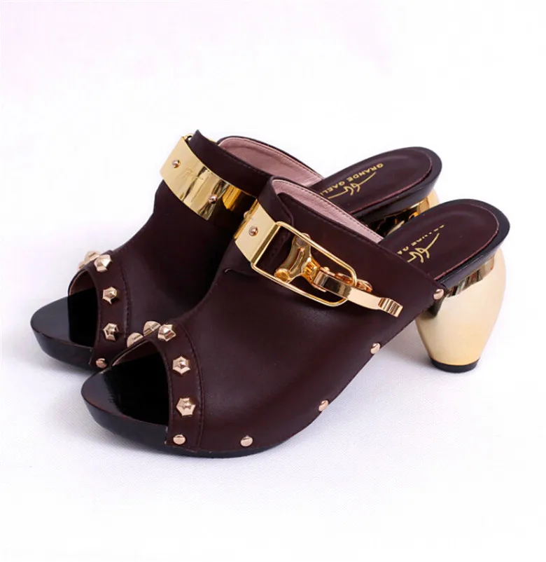 Free Shipping!! brown color Nigeria New arrival fashion nice matching