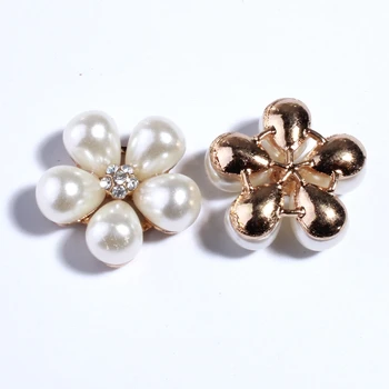 

10PCS 22MM New Ivory Pearls Rhinestones Buttons For Wedding Invitations Decorate Button For Flower Center Scrapbooking