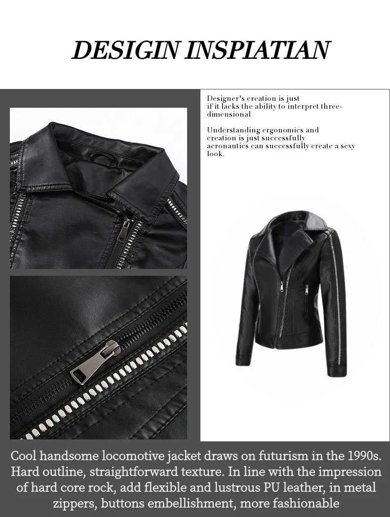 NXH популярная кожаная куртка с заклепками Женская Панк короткая тонкая женская осенняя куртка отложной воротник мотоциклетные байкерские куртки