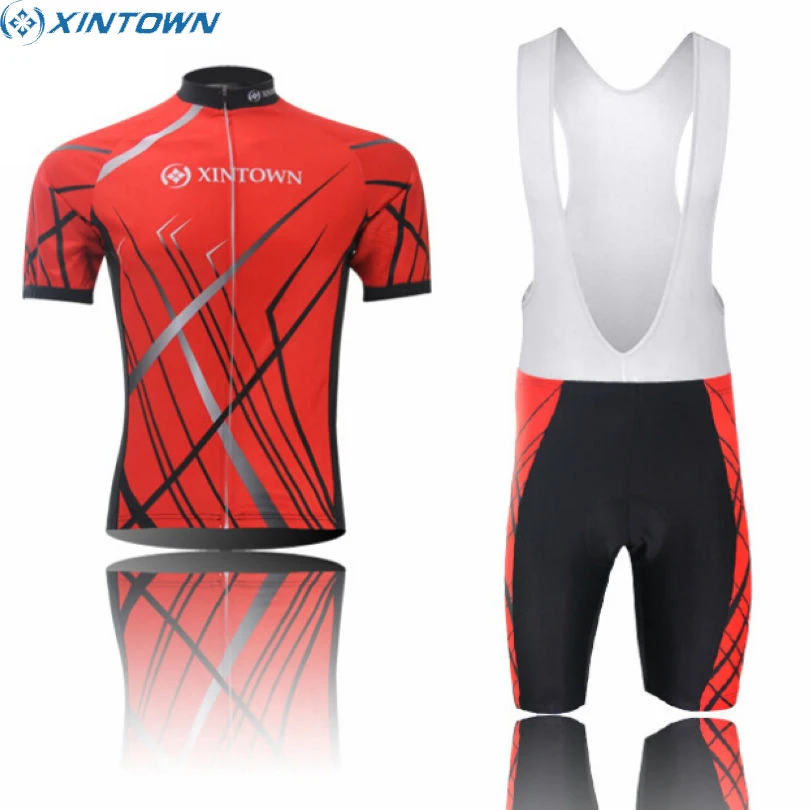 XINTOWN Mens Red Ropa Ciclismo Outdoor Sports Short Sleeve Jersey Bike