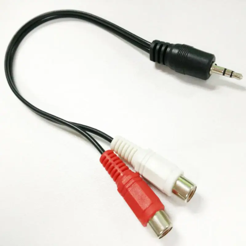 3.5mm AUX Male to 2 RCA Female Y Splitter Speaker Cable Stereo Audio