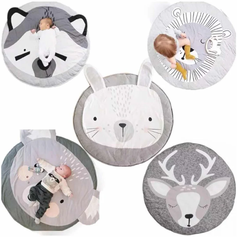 INS Baby Infant Play Mats Kids Crawling Carpet Floor Rug Baby Bedding Rabbit Blanket Cotton Game Pad Children Room Decor 90CM