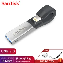 Флеш-накопитель SanDisk 32 GB SDIX30N USB 64 GB USB 3,0 OTG Lightning Memory Stick мини флешки для iphone ipad и ПК 32G
