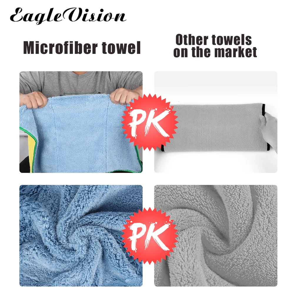 Car Wash Microfiber Towel Auto Cleaning Drying Cloth Hemming Super Absorbent