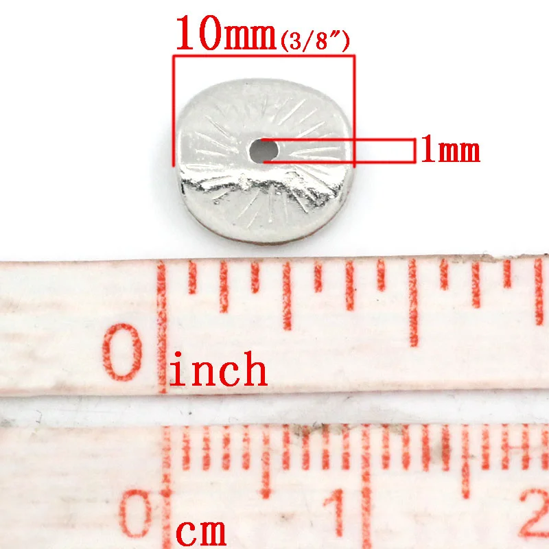100 шт. бусины разделители Doreen Box Twist Round Alloy Silver Color 10x9 мм для самостоятельного
