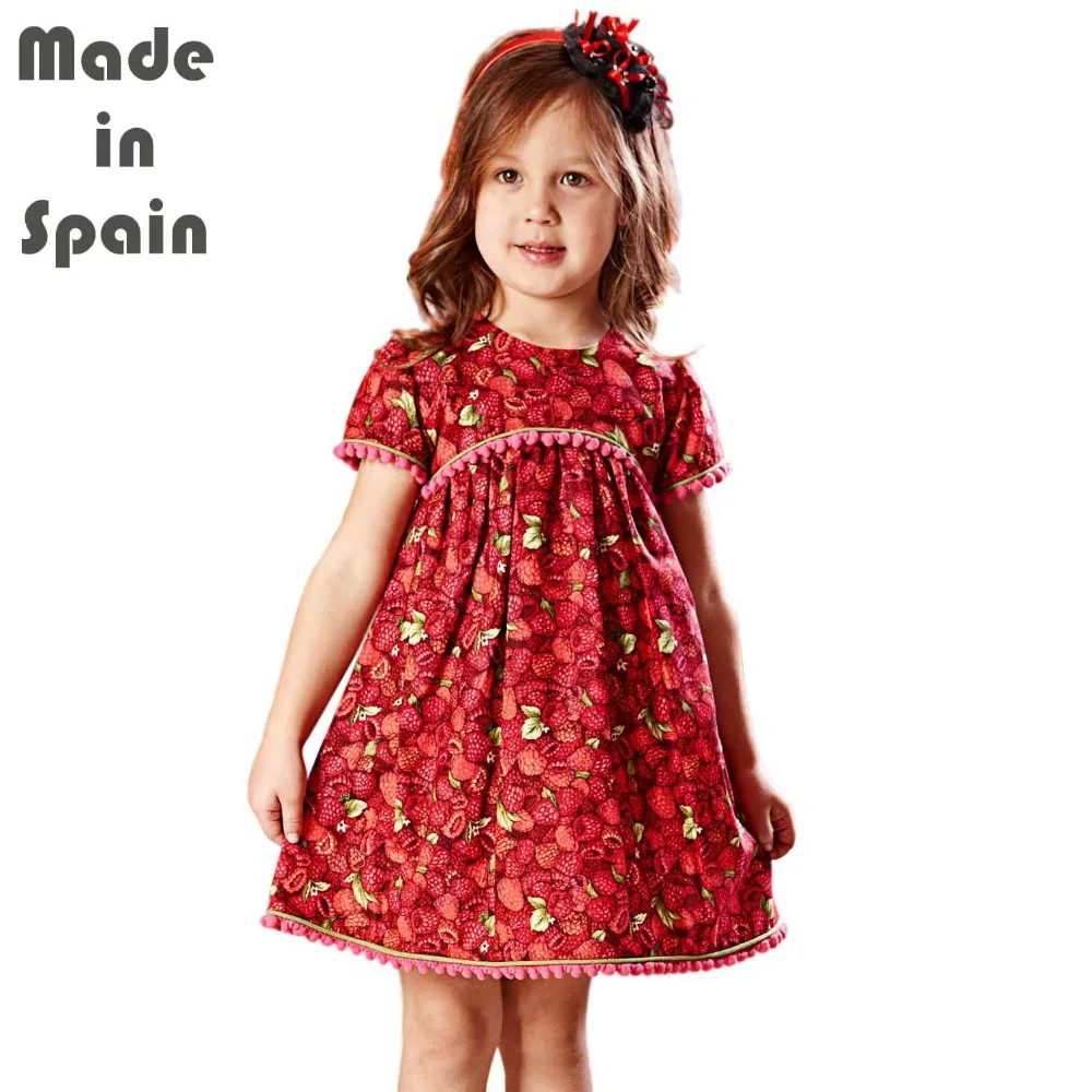 

i-lollipop Luxury Flower Girl Dresses Children Clothes Kids Girl Dress Mulberry Orchard Summer Dress Fruit Garden