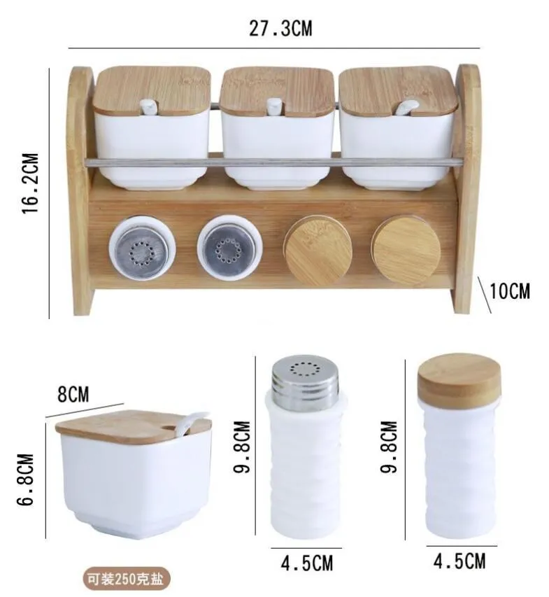 Товары для дома кухонные инструменты для приправ керамический набор банок для приправ соль сахар приправа коробка для специй банка кухонные принадлежности аксессуары