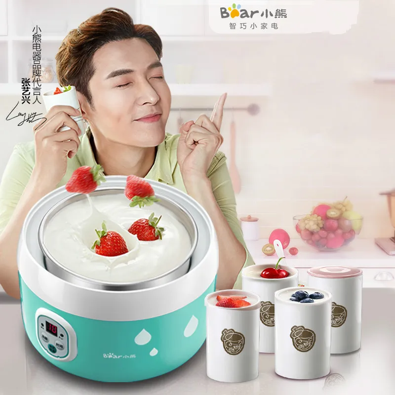 

Bear Electric Automatic Yogurt Maker Machine 20W 4 Ceramic Cups Stainless Steel Natto Maker Machine Kitchen Appliances