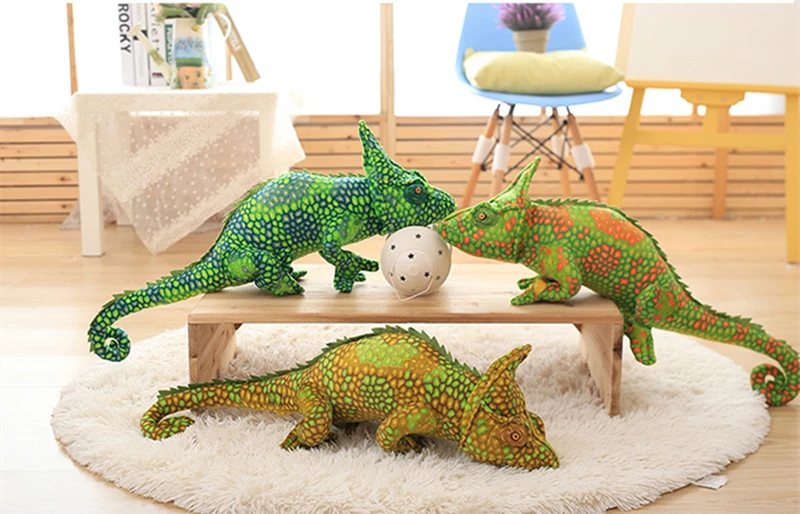 Brinquedos de Pelúcia Aniversário do Bebê Gigante Simulação Répteis Lagarto Camaleão Personalidade Animal Boneca Travesseiro Crianças Presente Natal 1 pc 80 cm 7 Pelúcia da vida real