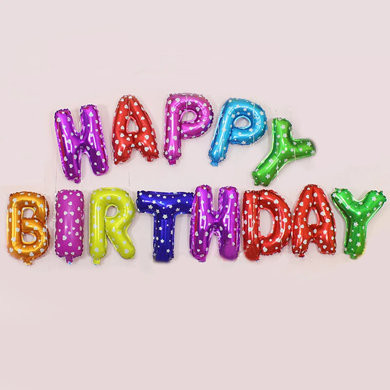 

16 Inch Happy Birthday Balloons Birthday Party Baby shower background hanging decoration birthday party aluminum foil balloon