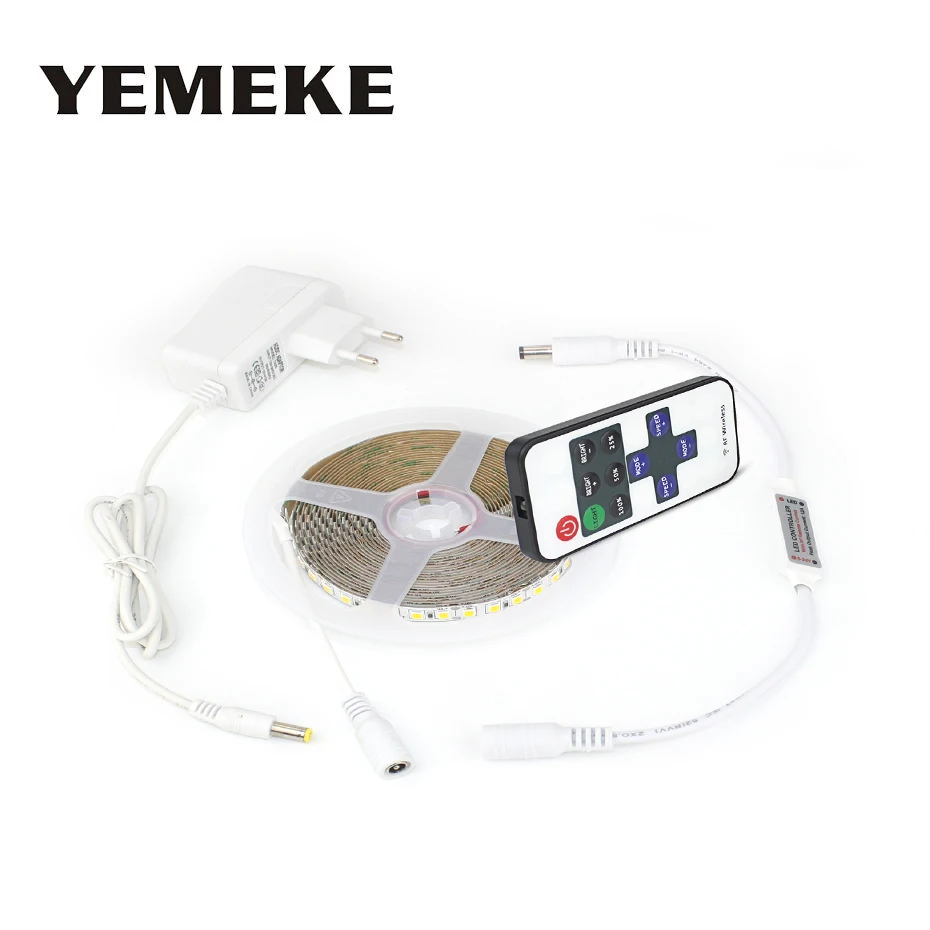 

5M Led Flexible Strip Light With Remote Control+EU/US Plug Adapter Led Strip 12V Warm White/White Led Light For Home Decoration