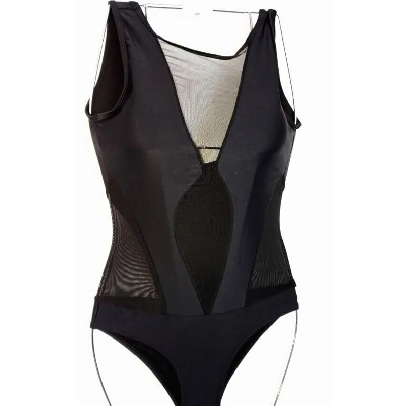 Black Swimsuit Sport Women 2016 Sexy Style Perspective One Piece