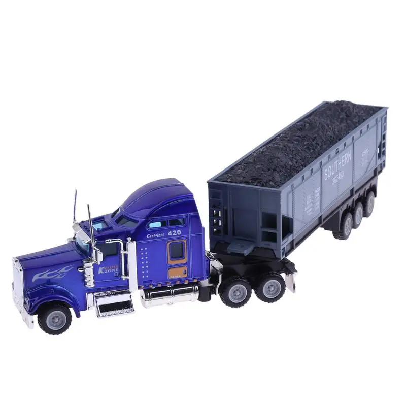 Random Color Alloy Truck Metal Car Toy Transporter Auto Transporter Toys Scale Diecast Metal Alloy Vehicle Simulation Model Cars