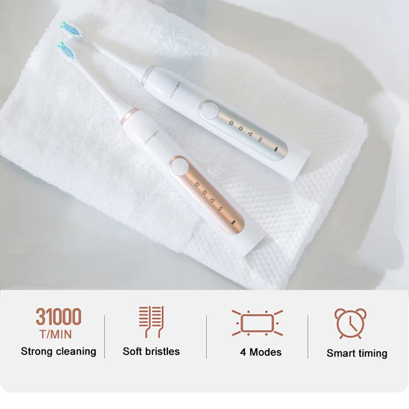 

Adults Sonic Electric Toothbrush Rechargeable Wireless Tooth Brush Timing Waterproof Ultrasonic With 2 Replacement Heads