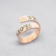 Rose Gold Ring Coordinate Personalized Spiral Band Ring Longitude Latitude Engraved Hand Stamp Silver Jewelry anneau anillo