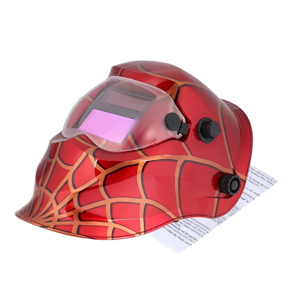 

Professional Red Cobweb Solar Auto Darkening Welding Mask/Helmet/Welding Lens for Welding Machine or Plasma Cutter Tool