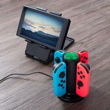 4 в 1 индикаторы Подставка для зарядки Держатель с Micro USB кабель Joy-Con Зарядное устройство Док-станция светодиодный Зарядка для nintendo Переключатель консоли