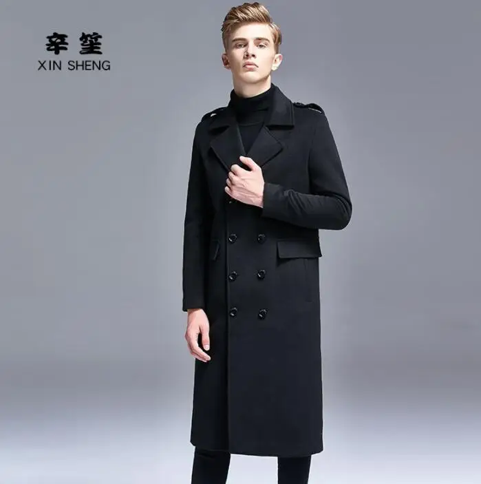 Cachemire Laine Manteau Masculino Hommes coats Angleterre Noir Hiver De Inverno Pardessus Long Casaco Trench Longues Automne En Manches KFJ1lcT