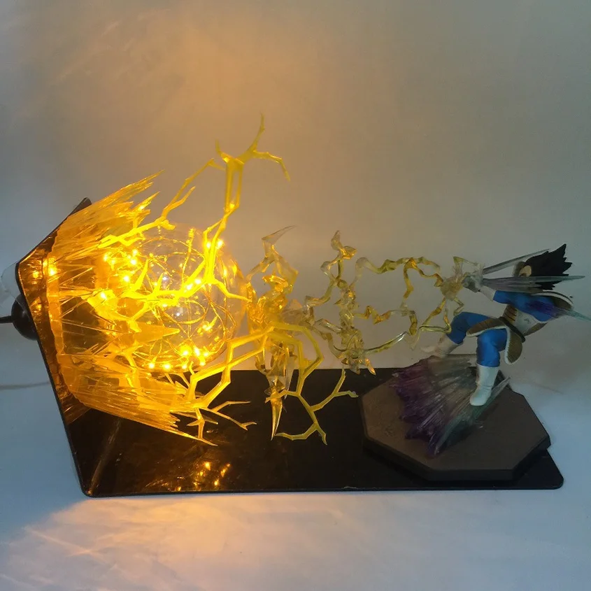 Фигурки игрушек Dragon Ball Z Son Goku Kamehameha светодиодная Взрывозащищенная сцена DIY ночные