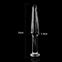 Small Glass Anal Dildo 12*1.5cm Anal Beads Sex Toy for Women Adult Product Crystal Glass Anal Stimulator Butt Plug Pleasure Wand
