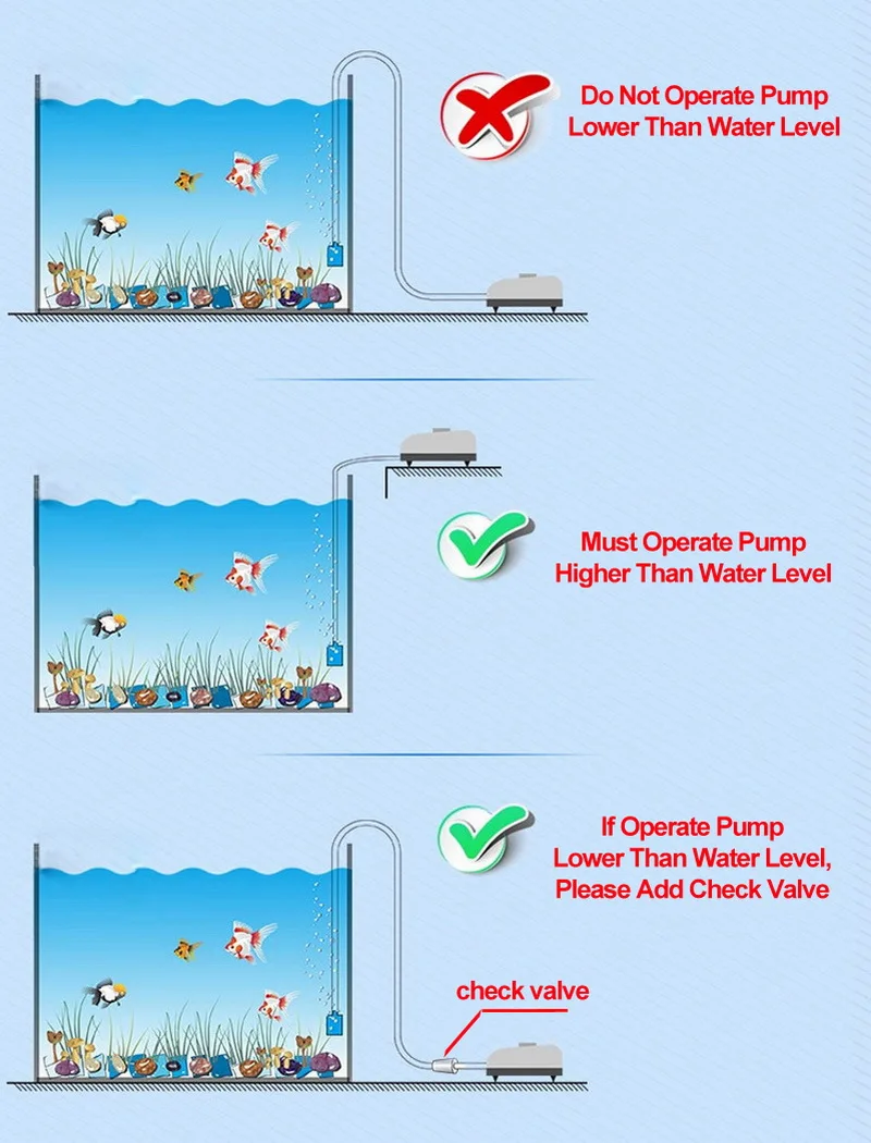 air pump usage caution